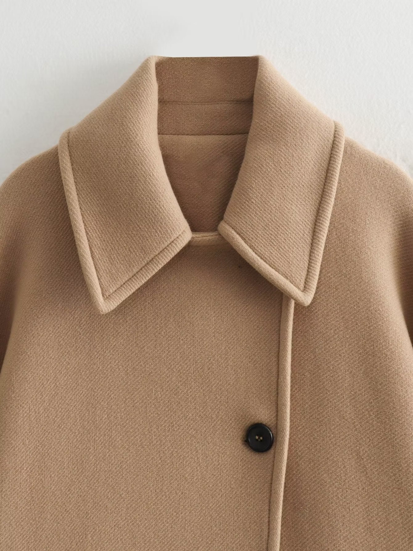 Manteau en Laine Élégant à Revers pour Femme – Mode Automne & Hiver