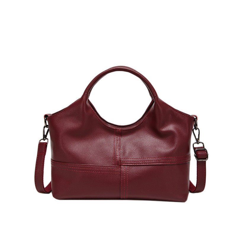 Sac à main en cuir bordeaux – Élégance & Polyvalence au Quotidien