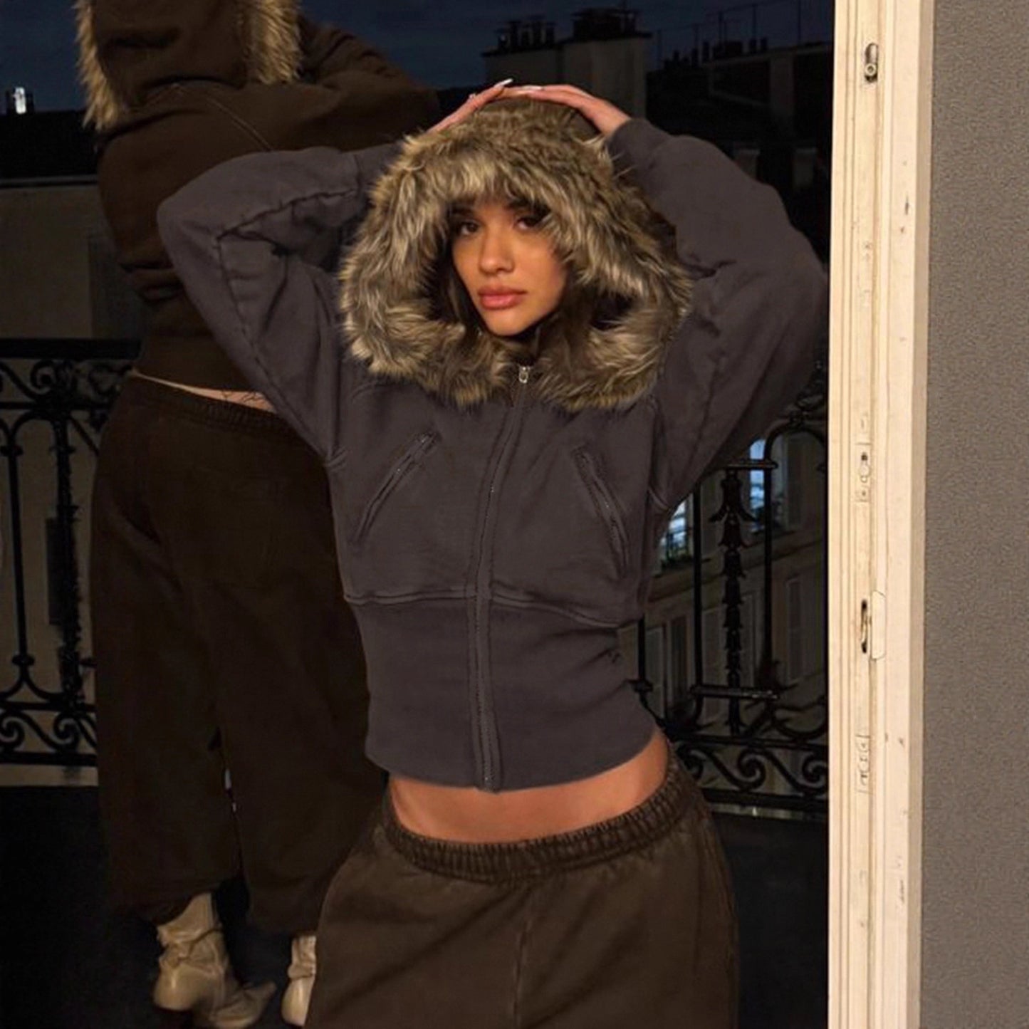 Veste à coutures streetwear pour femme
