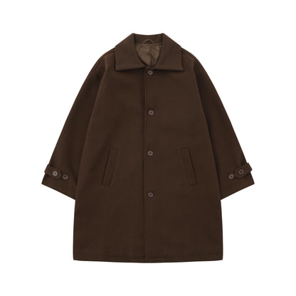 Manteau en laine marron style rétro japonais