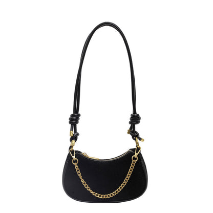 Sac à épaule vintage en daim avec chaîne dorée