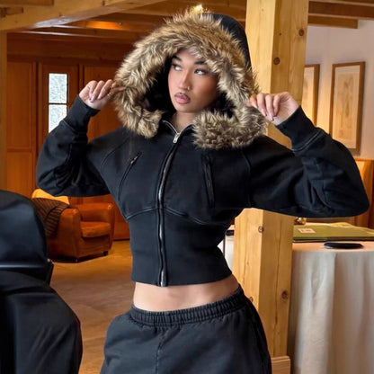 Veste à coutures streetwear pour femme