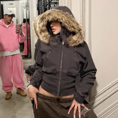 Veste à coutures streetwear pour femme