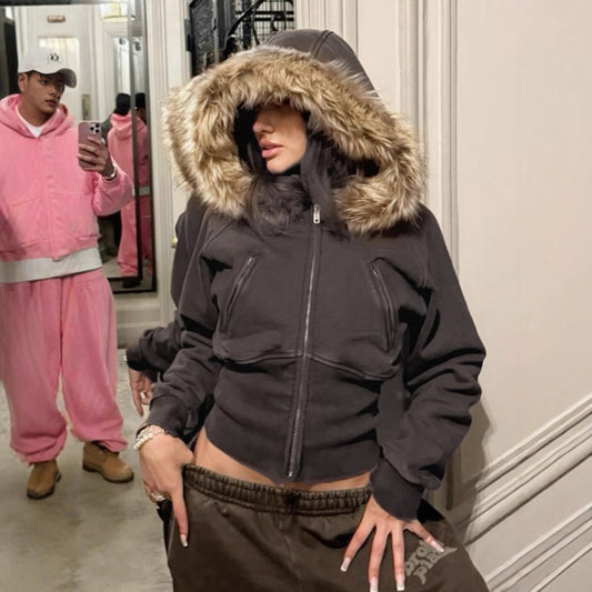Veste à coutures streetwear pour femme